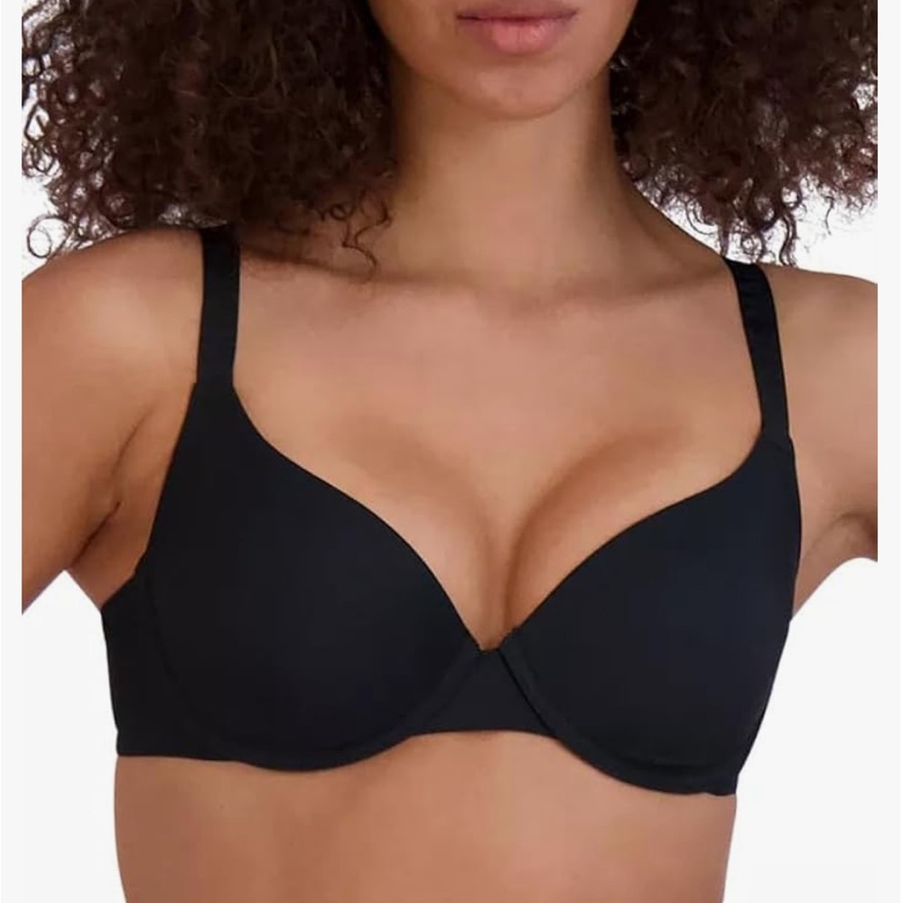 Steve Madden Women's Demi Logo-Strap T-Shirt Bra Black Size 34DD NWT